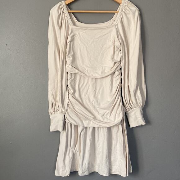 REVOLVE x SUSANA MONACO Gathered Ruched Square Neck Long Sleeve Poet Dress NWT L - Picture 4 of 9